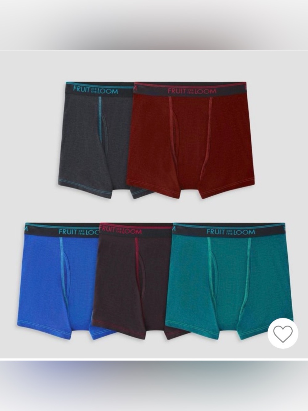 Fruit of the Loom Boys 5-Pack stretch Boxer Briefs - Assorted Colors small 6-7